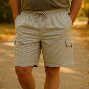 Vintage Jon Lauren Big Man 2X Khaki Tan Cargo Safari Lined Shorts